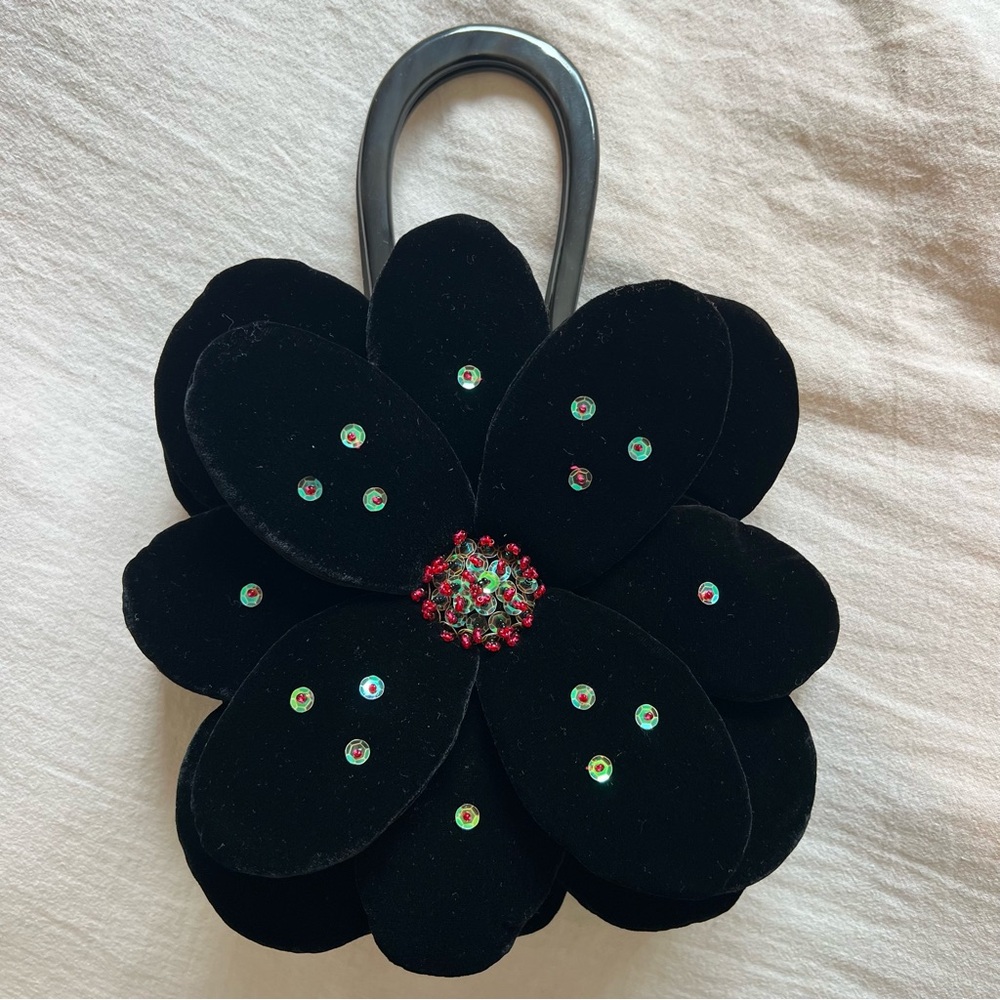 Vintage Shiraleah Velvet Flower Purse - Picture 2 of 12